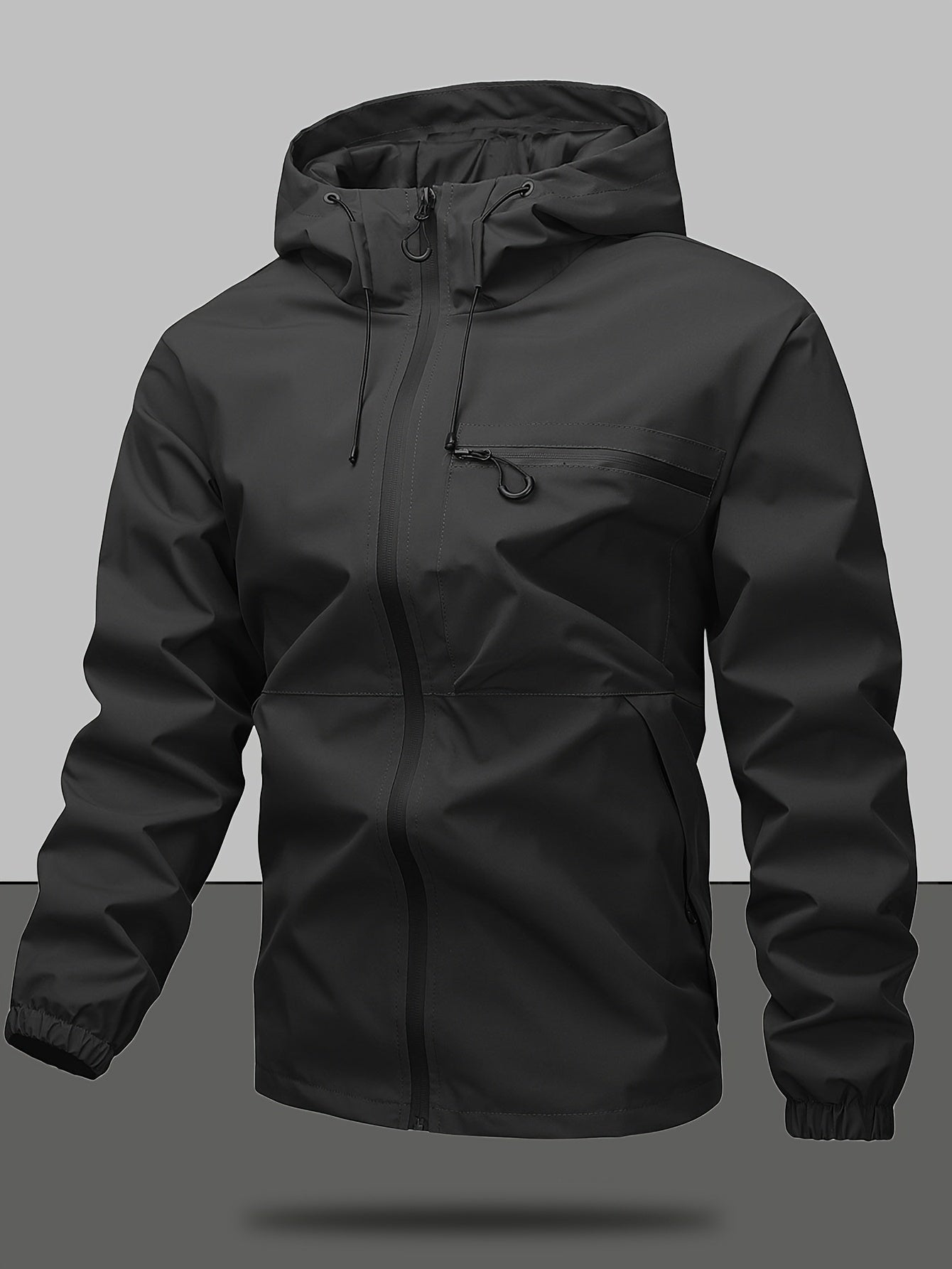 Zwart Casual Outdoor Jas voor Werk, Reizen en Dagelijks gebruik