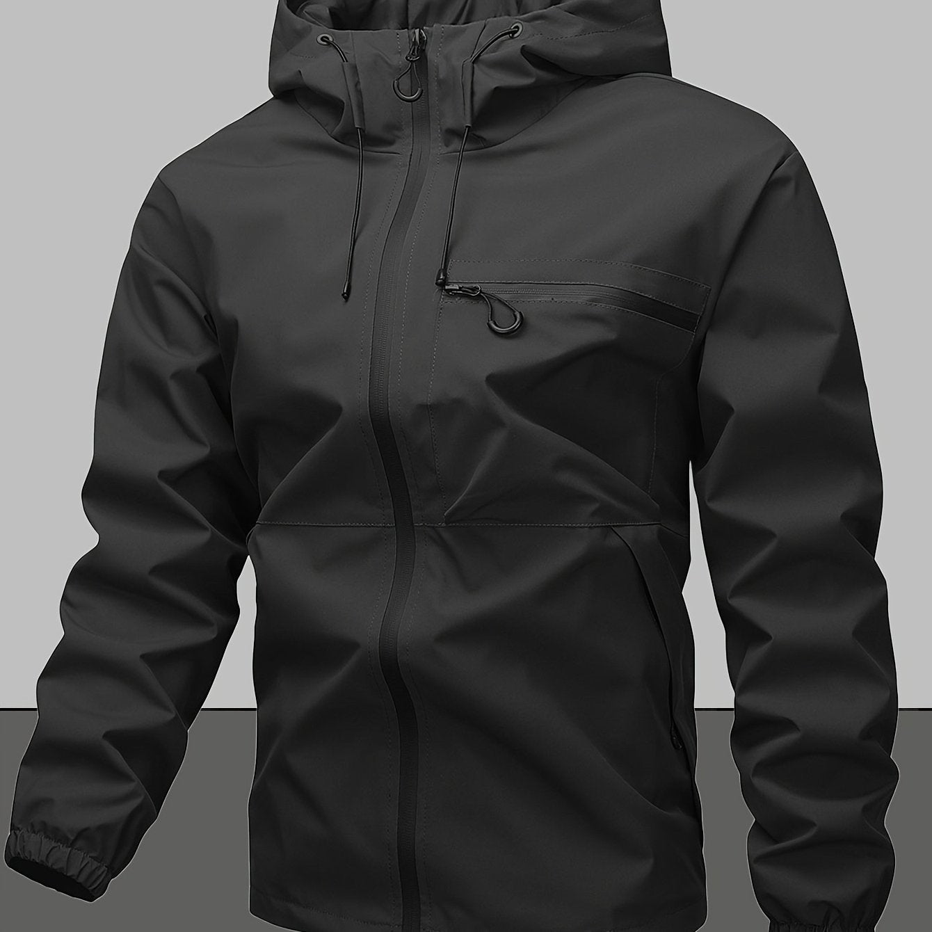 Zwart Casual Outdoor Jas voor Werk, Reizen en Dagelijks gebruik